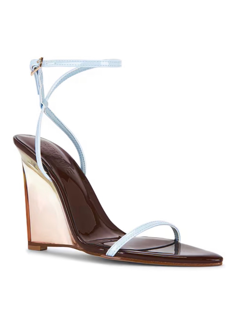 Revolve Andx Wedge Sandal In Chocolate Brown & Blue Sorbet Femme La